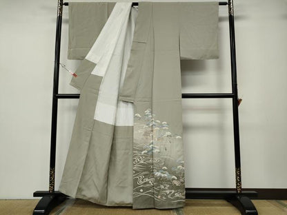 平和屋着物●豪華色留袖　駒刺繍　立波人物風景文　暈し染め　金彩　正絹　逸品　CABH2704ut