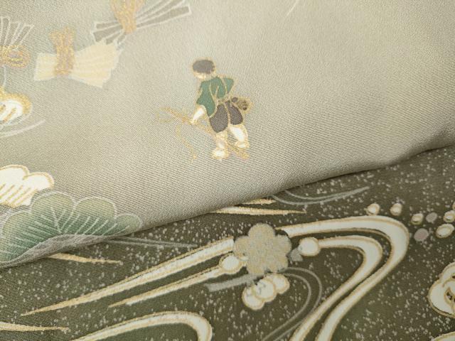 平和屋着物●豪華色留袖　駒刺繍　立波人物風景文　暈し染め　金彩　正絹　逸品　CABH2704ut