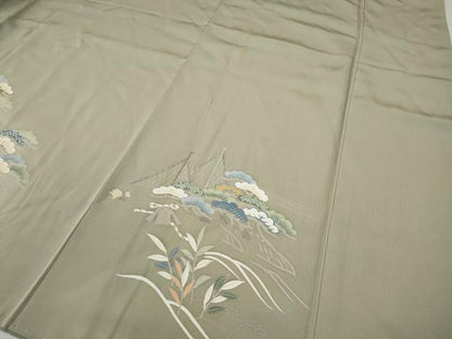 平和屋着物●豪華色留袖　駒刺繍　立波人物風景文　暈し染め　金彩　正絹　逸品　CABH2704ut