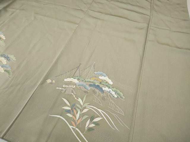 平和屋着物●豪華色留袖　駒刺繍　立波人物風景文　暈し染め　金彩　正絹　逸品　CABH2704ut