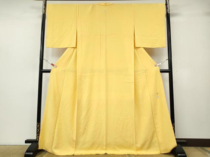 平和屋着物●上質な色無地　花葉色　正絹　逸品　CABH2705ut