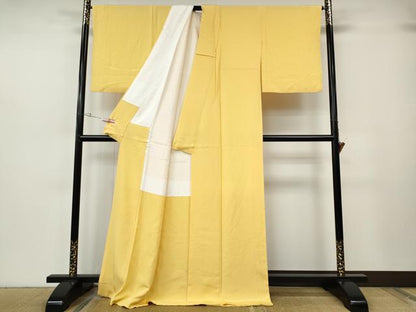 平和屋着物●上質な色無地　花葉色　正絹　逸品　CABH2705ut
