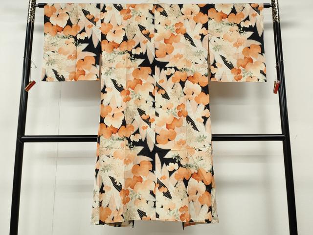 平和屋着物●アンティーク　大正ロマン　長襦袢　袷　葡萄草葉文　正絹　逸品　CABH2711ut