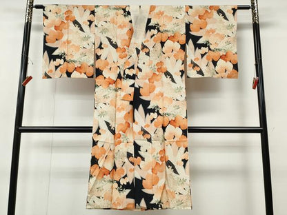 平和屋着物●アンティーク　大正ロマン　長襦袢　袷　葡萄草葉文　正絹　逸品　CABH2711ut