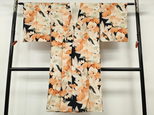 平和屋着物●アンティーク　大正ロマン　長襦袢　袷　葡萄草葉文　正絹　逸品　CABH2711ut