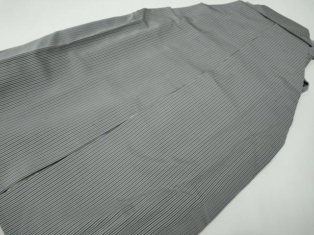平和屋着物●男性　馬乗り袴　瑞祥平　縞　反端付き　正絹　逸品　CABH2714ut