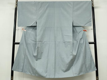 平和屋着物●男性　紬　刺し子　縞　正絹　逸品　CABH2717ut