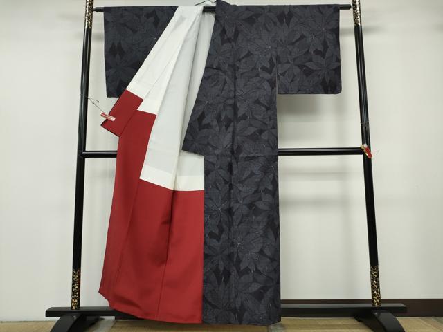 平和屋着物●本場結城紬　重要無形文化財　100亀甲　舞花文　正絹　逸品　CABH2718ut