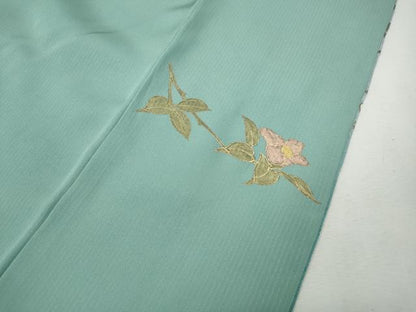 平和屋着物●訪問着　駒刺繍　貝桶枝花文　暈し染め　金彩　正絹　逸品　CABH2719ut