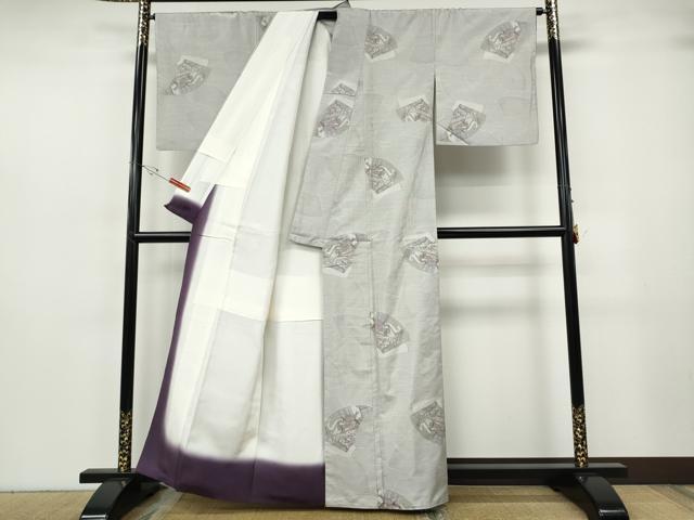 平和屋着物●本場大島紬　白大島　7マルキ　ひめやかに　手絣　浦口ハツミ作　藤絹織物謹製　証紙付き　正絹　逸品　CABH2720ut