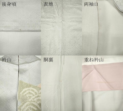 平和屋着物●訪問着　絞り　刺繍　雲重ね花丸文　金彩　銀座越後屋扱い　正絹　逸品　CABH2730ut