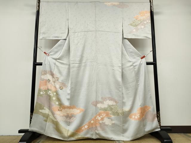 平和屋着物●訪問着　絞り　刺繍　雲重ね花丸文　金彩　銀座越後屋扱い　正絹　逸品　CABH2730ut