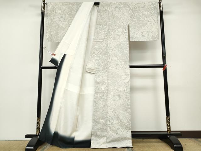 平和屋着物●上質な紬　切嵌動物草花文　正絹　逸品　CABH2731ut
