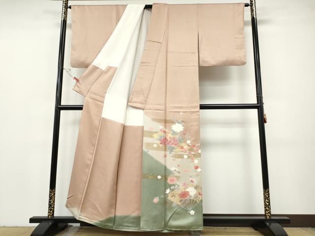 平和屋着物●豪華色留袖　扇面花文　暈し染め　金彩　正絹　逸品　CABH2734ut