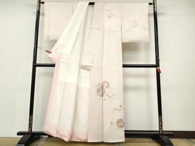 平和屋着物●金彩友禅　卓越技能者・名工・和田光正　訪問着　こぼれ松葉花丸文　暈し染め　金銀彩　正絹　逸品　CABH2735ut