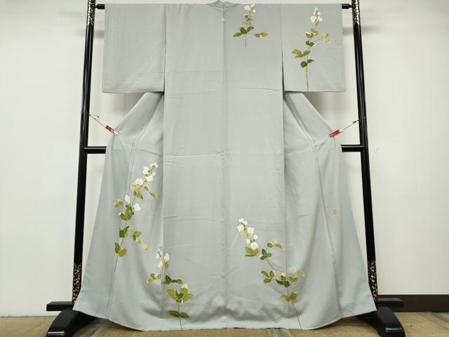 平和屋着物●訪問着　友禅　作家物　枝花文　正絹　逸品　CABH2740ut
