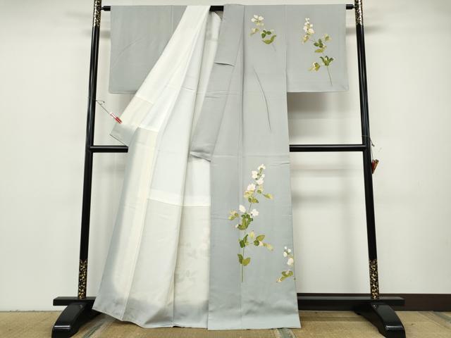 平和屋着物●訪問着　友禅　作家物　枝花文　正絹　逸品　CABH2740ut