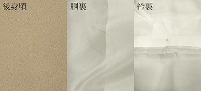 平和屋着物●本加賀友禅作家　押田正義監修　色無地　紗綾形地紋　白茶色　正絹　逸品　CABH2741ut