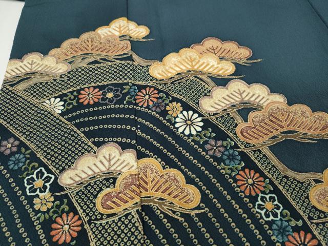 平和屋着物●訪問着　立波松花文　金彩　正絹　逸品　CABH2744ut