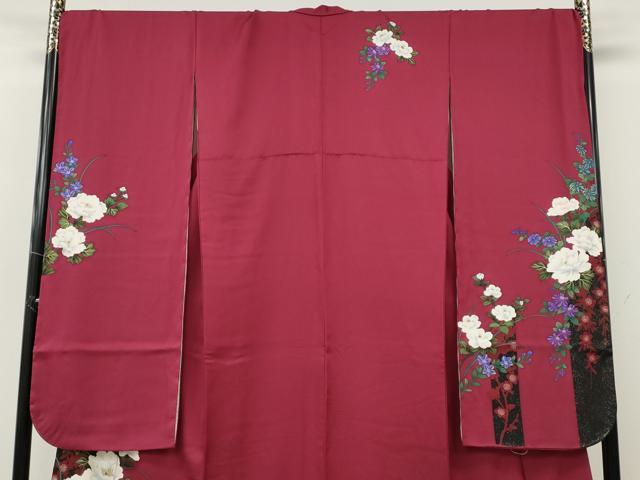平和屋着物●豪華振袖・長襦袢セット　刺繍　枝花文　金彩　正絹　逸品　CABH2751ut