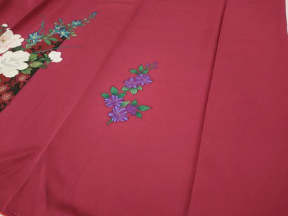 平和屋着物●豪華振袖・長襦袢セット　刺繍　枝花文　金彩　正絹　逸品　CABH2751ut