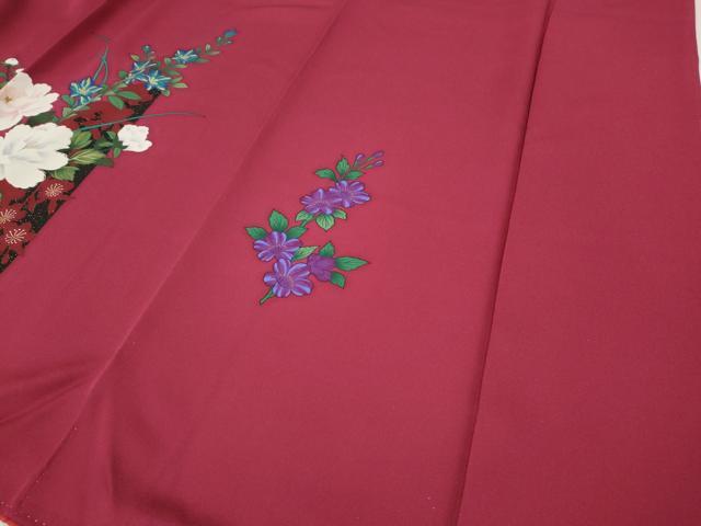 平和屋着物●豪華振袖・長襦袢セット　刺繍　枝花文　金彩　正絹　逸品　CABH2751ut