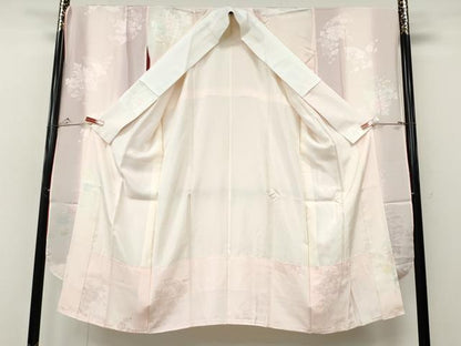 平和屋着物●豪華振袖・長襦袢セット　刺繍　枝花文　金彩　正絹　逸品　CABH2751ut