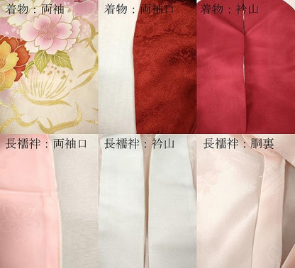 平和屋着物●豪華振袖・長襦袢セット　舞花文　暈し染め　金彩　正絹　逸品　CABH2753ut