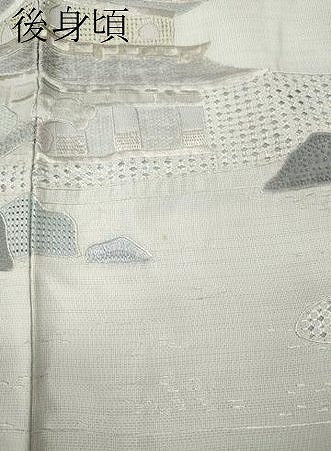 平和屋着物●中国三大刺繍　蘇州刺繍　総刺繍　訪問着　本場大島紬　風景草花文　久保特選謹製　証紙付き　正絹　逸品　CABH2758ut