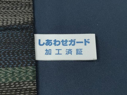 平和屋着物●男性　本場縞大島紬　誠織り　横段文　くぼた謹製　キングサイズ　証紙付き　正絹　逸品　CABH2761ut