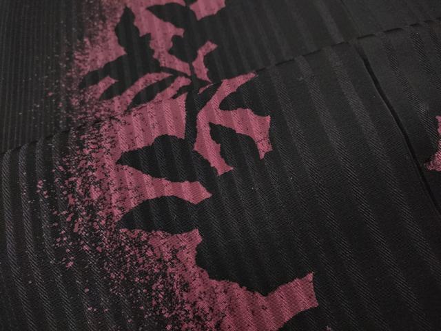 平和屋着物●訪問着　草花シルエット　黒地　正絹　逸品　CABH2762ut
