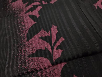 平和屋着物●訪問着　草花シルエット　黒地　正絹　逸品　CABH2762ut