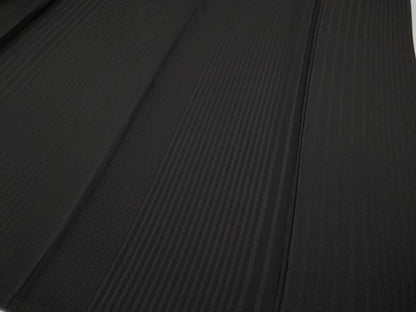 平和屋着物●訪問着　草花シルエット　黒地　正絹　逸品　CABH2762ut