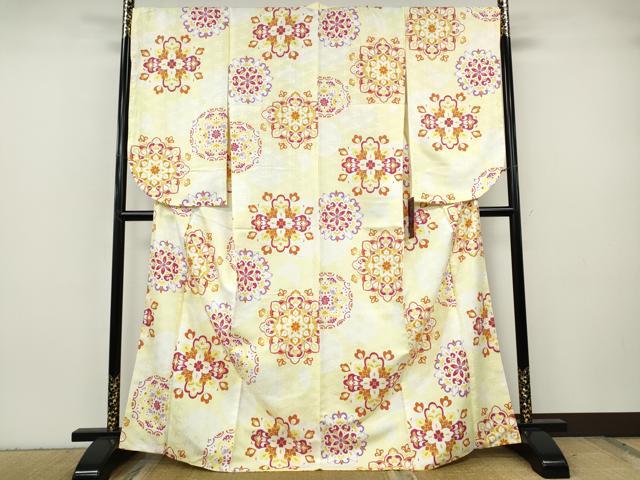 平和屋着物●小振袖　二尺袖　正倉院花文　洗える着物　未使用　CABH2781ut