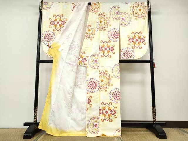 平和屋着物●小振袖　二尺袖　正倉院花文　洗える着物　未使用　CABH2783ut