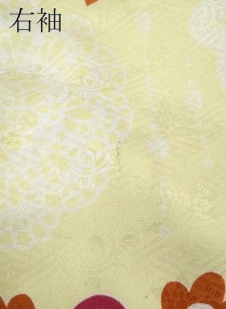 平和屋着物●小振袖　二尺袖　正倉院花文　洗える着物　未使用　CABH2784ut