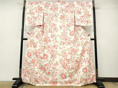 平和屋着物●上質な小紋　草花尽くし　正絹　逸品　CABH2786ut