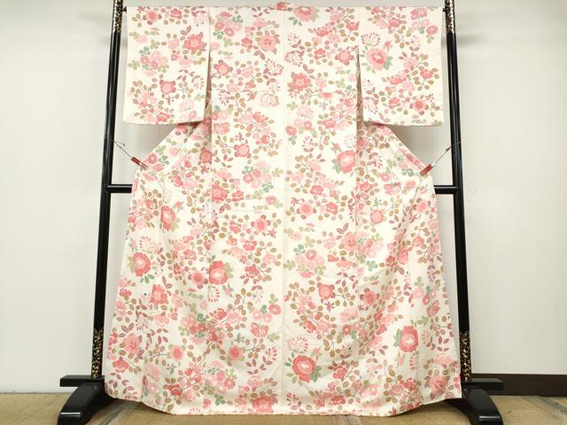 平和屋着物●上質な小紋　草花尽くし　正絹　逸品　CABH2786ut