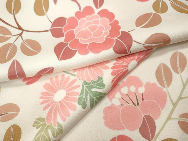 平和屋着物●上質な小紋　草花尽くし　正絹　逸品　CABH2786ut