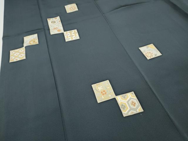 平和屋着物●訪問着　駒刺繍　色紙花文　金彩　正絹　逸品　CABH2787ut