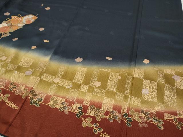 平和屋着物●訪問着　花蝶丸文　暈し染め　金彩　正絹　逸品　CABH2788ut