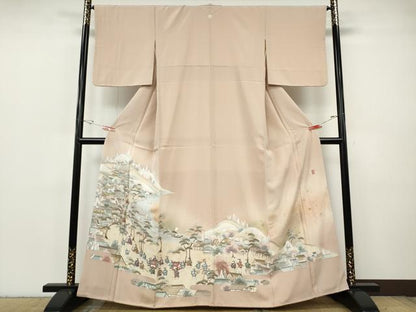 平和屋着物●豪華色留袖　作家物　大名行列　金糸　正絹　逸品　CABH2789ut