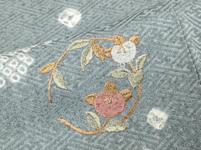 平和屋着物●訪問着　絞り　刺繍　雲重ね花丸文　金彩　正絹　逸品　CABH2796ut