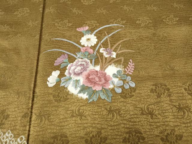 平和屋着物●訪問着　絞り　刺繍　流水花文　金糸　正絹　逸品　CABH2797ut