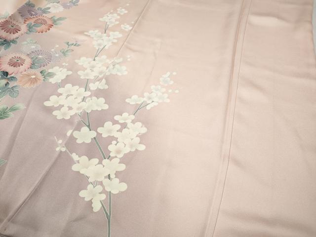 平和屋着物●訪問着　駒刺繍　枝花文　暈し染め　ロング丈　正絹　逸品　CABH2798ut