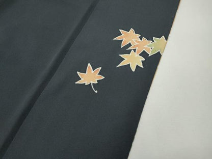 平和屋着物●訪問着　作家物　ろうけつ染め　草花文　暈し染め　鬼しぼ縮緬　正絹　逸品　CABH2800ut