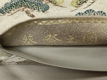 平和屋着物◎六通柄袋帯　唐織　葵祭之図　九百織錦　銀糸　正絹　逸品　CABH2802oy