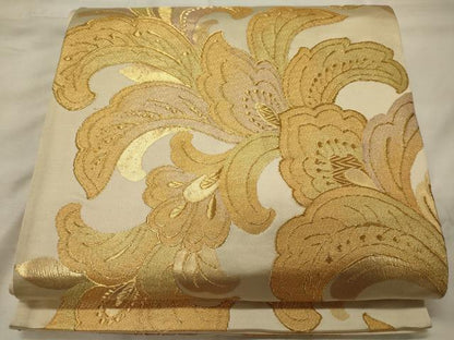 平和屋着物◎六通柄袋帯　更紗花文　金糸　正絹　逸品　CABH2808oy