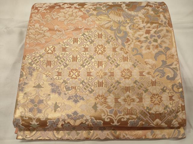 平和屋着物◎六通柄袋帯 更紗花鳥唐草文 正絹 逸品 CABH2810oy