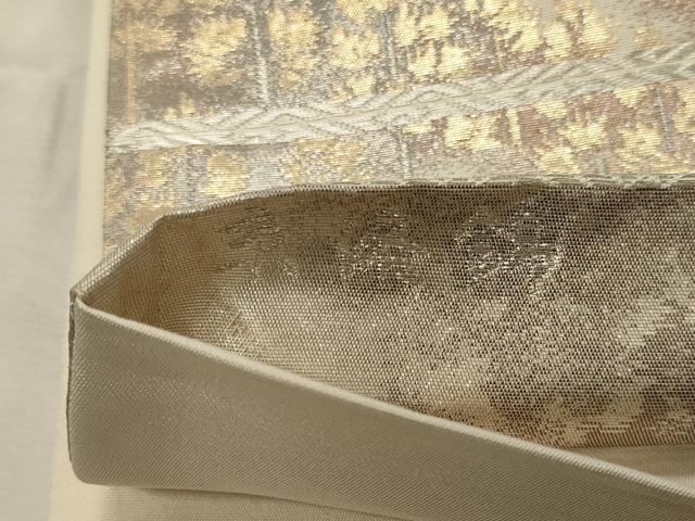 平和屋着物◎六通柄袋帯　京洛錦　二重引箔袋帯　渡橋草木文　金銀糸　正絹　逸品　CABH2838oy